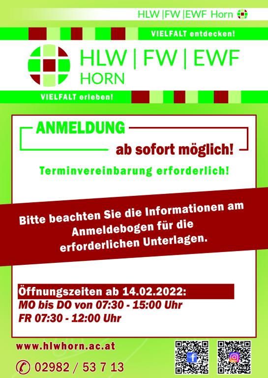 HLW/FW/EWF - Schulanmeldung